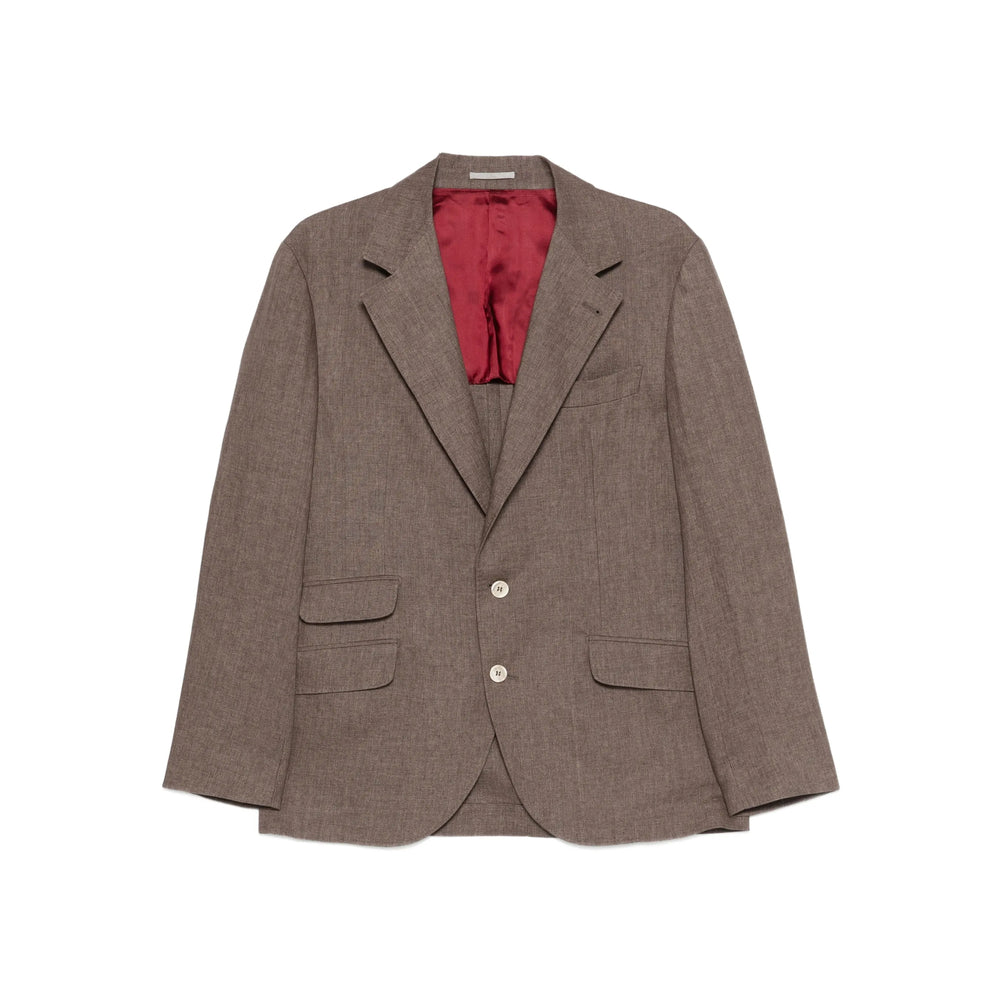 Brunello Cucinelli Brown Jackets - Blazers Men BRUNELLO CUCINELLI
