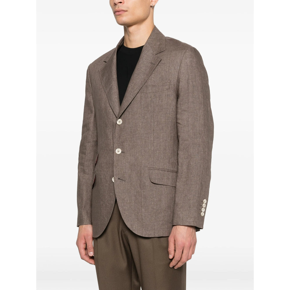Brunello Cucinelli Brown Jackets - Blazers Men BRUNELLO CUCINELLI