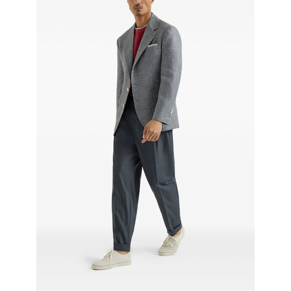 Brunello Cucinelli Grey Jackets - Blazers Men BRUNELLO CUCINELLI