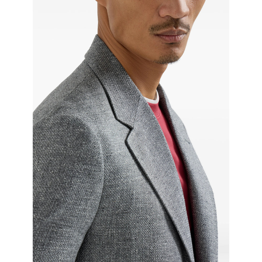 Brunello Cucinelli Grey Jackets - Blazers Men BRUNELLO CUCINELLI