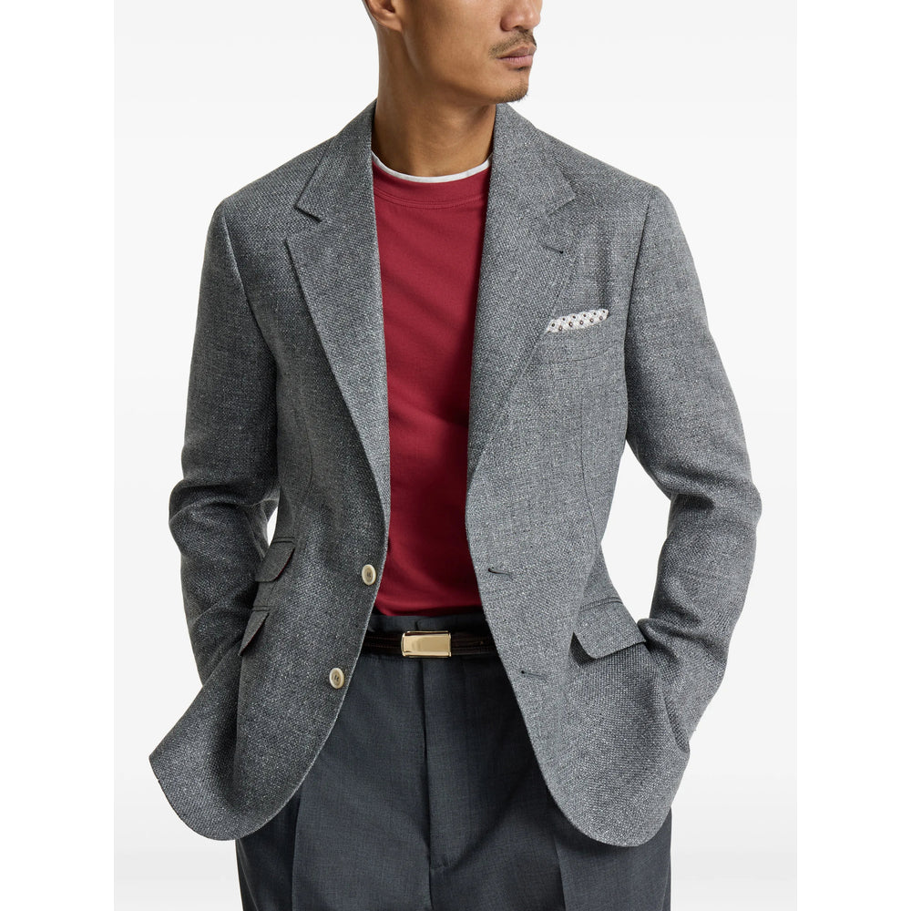 Brunello Cucinelli Grey Jackets - Blazers Men BRUNELLO CUCINELLI