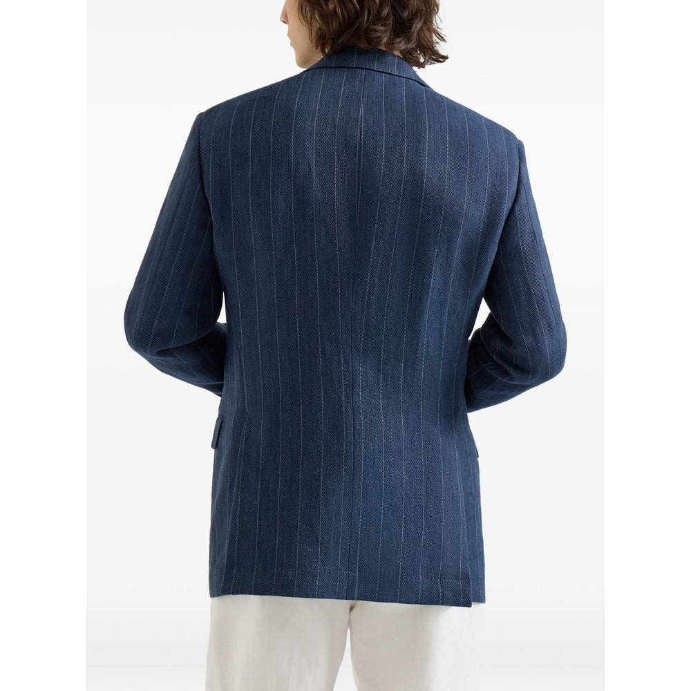 Brunello Cucinelli Blue Jackets - Blazers Men BRUNELLO CUCINELLI
