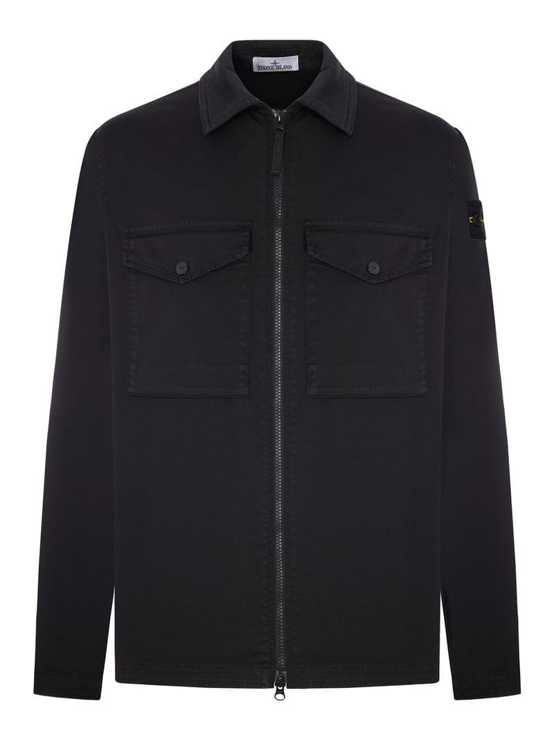 Stone Island Men Cotton Overshirt With Stone Island Badge STONE ISLAND