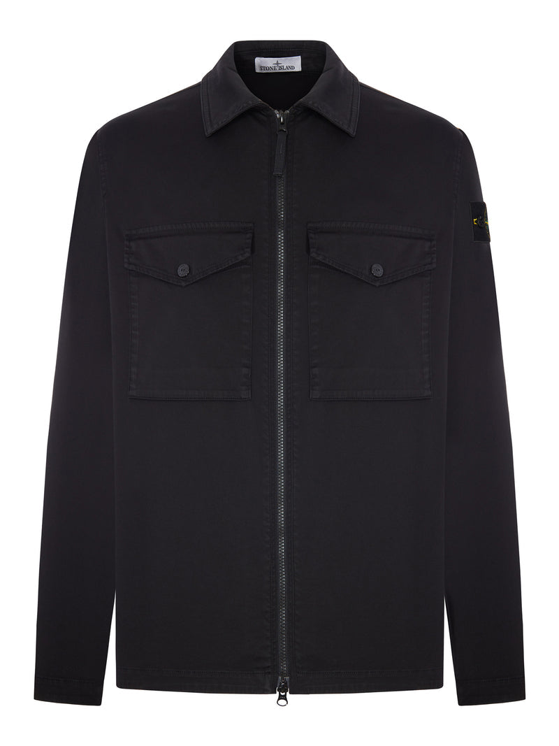 Stone Island Men Cotton Overshirt With Stone Island Badge STONE ISLAND