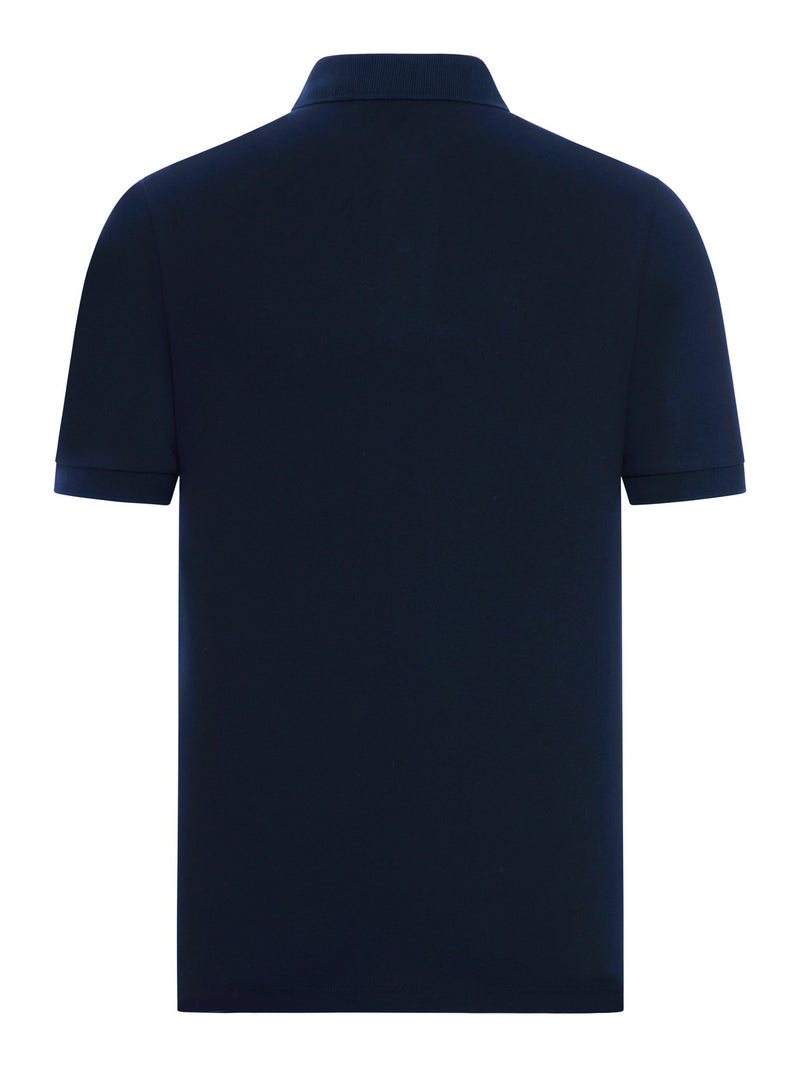 Stone Island Men Blue Navy Cotton Polo Shirt With Logo Patch STONE ISLAND