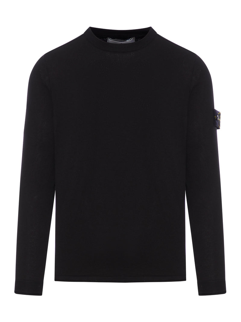 Stone Island Men Crew Neck Wool Sweater With Badge STONE ISLAND