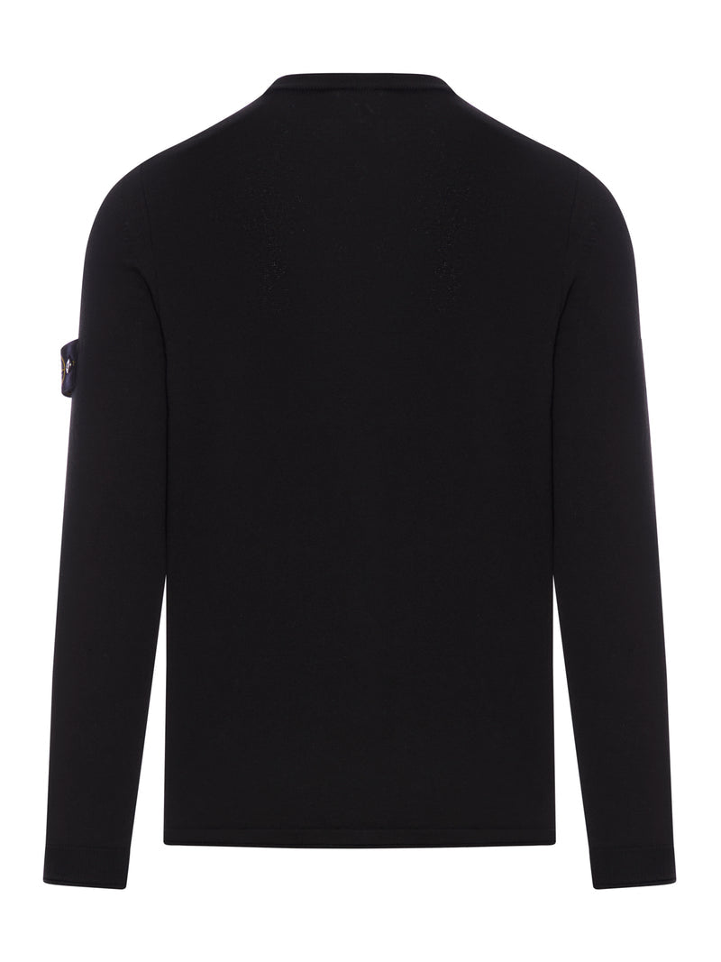 Stone Island Men Crew Neck Wool Sweater With Badge STONE ISLAND