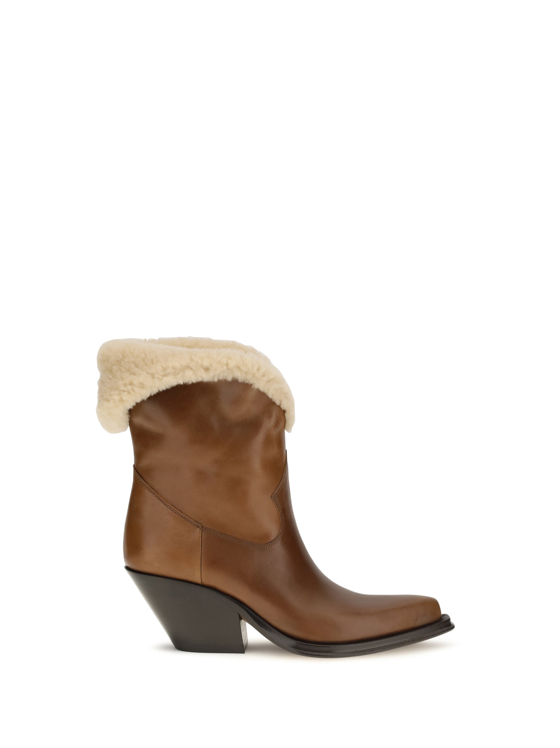 Chloé Women Azelan Fur-Lined Ankle Boots CHLOE