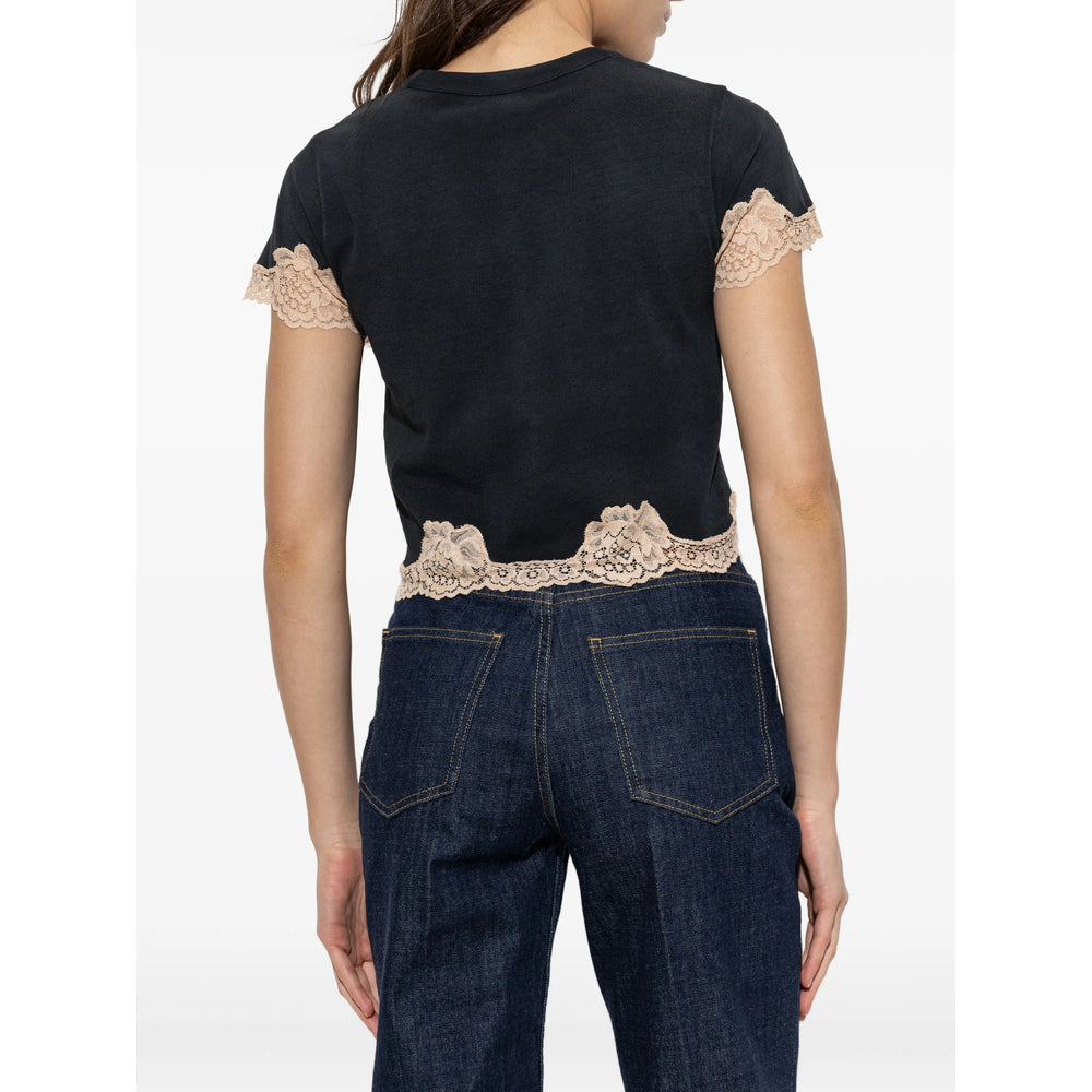 Valentino Black Tops - T-Shirts & Jerseys Women VALENTINO
