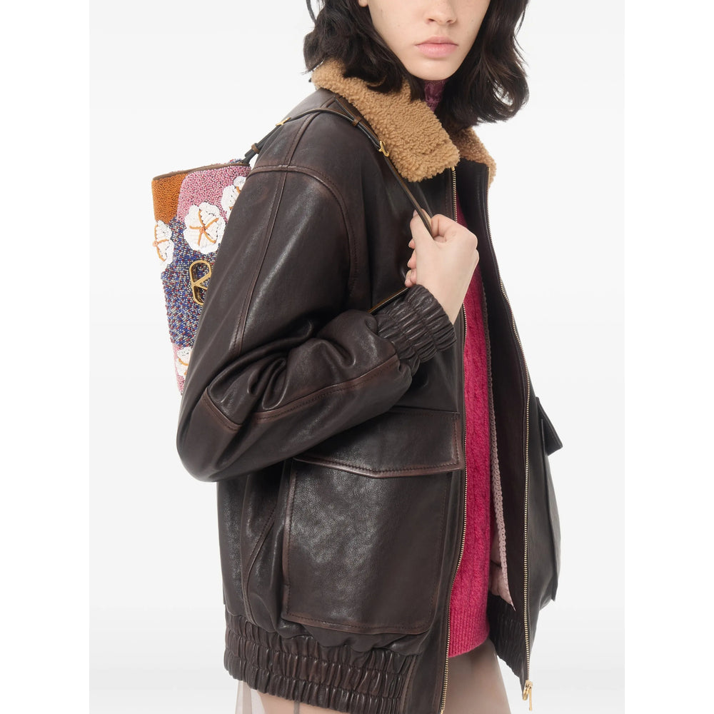 Valentino Brown Jackets - Leather Jackets Women VALENTINO