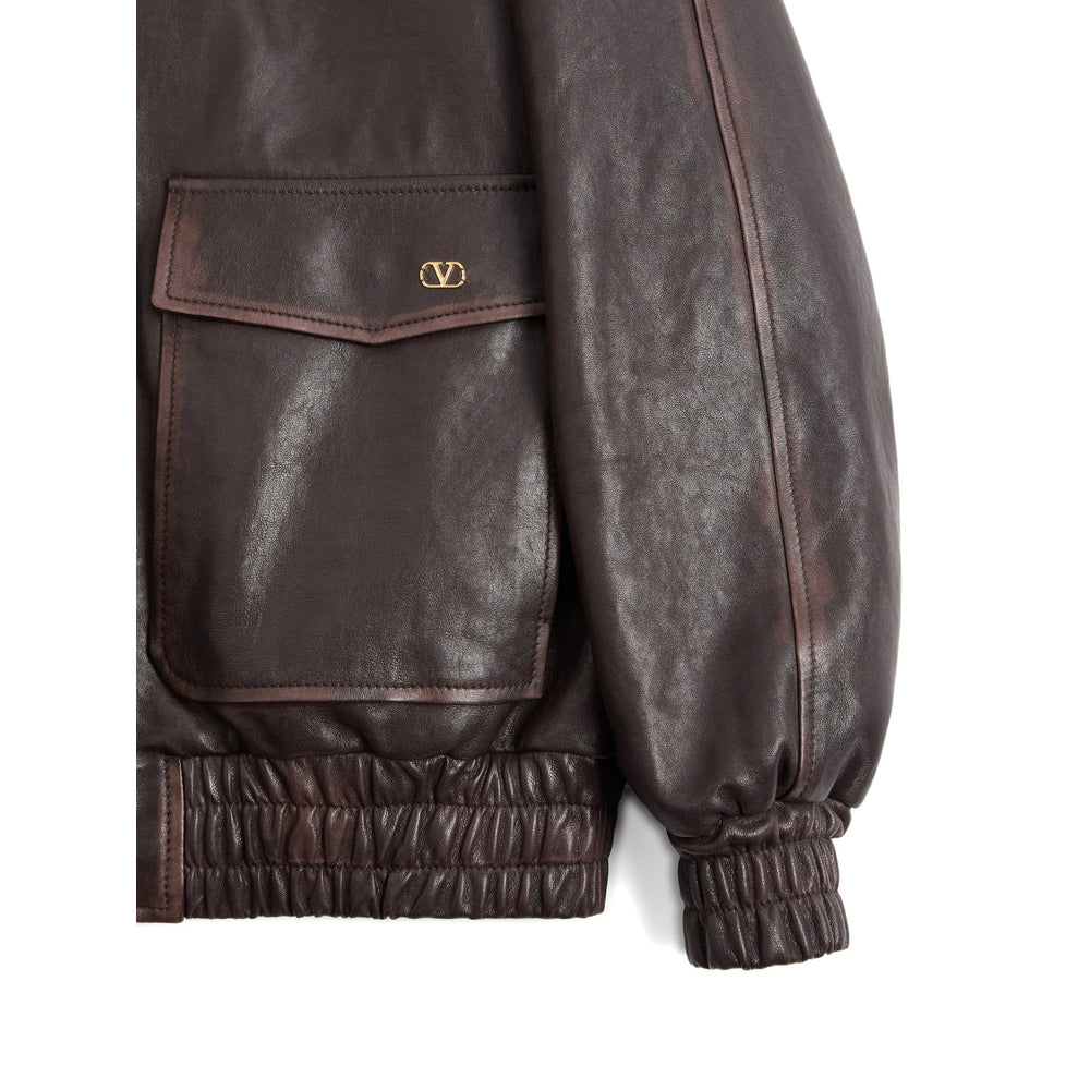 Valentino Brown Jackets - Leather Jackets Women VALENTINO