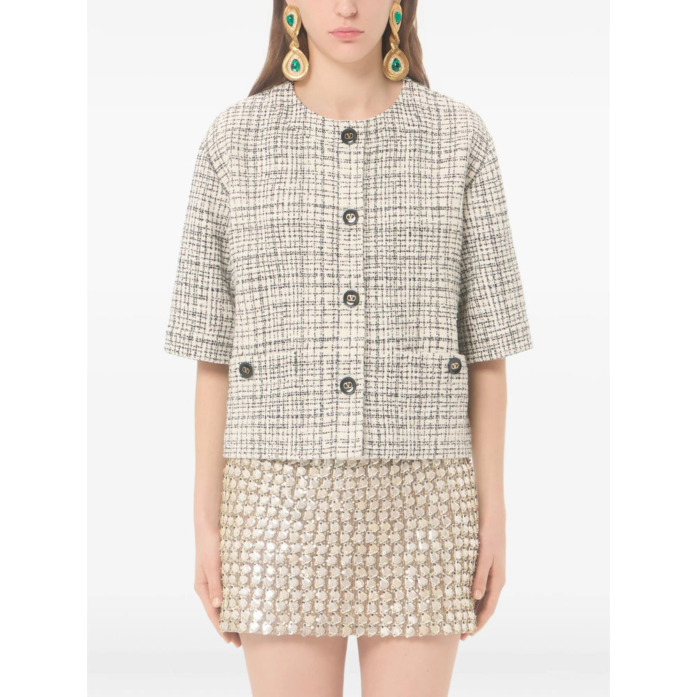 Valentino Neutrals Jackets - Tweed Jackets Women VALENTINO