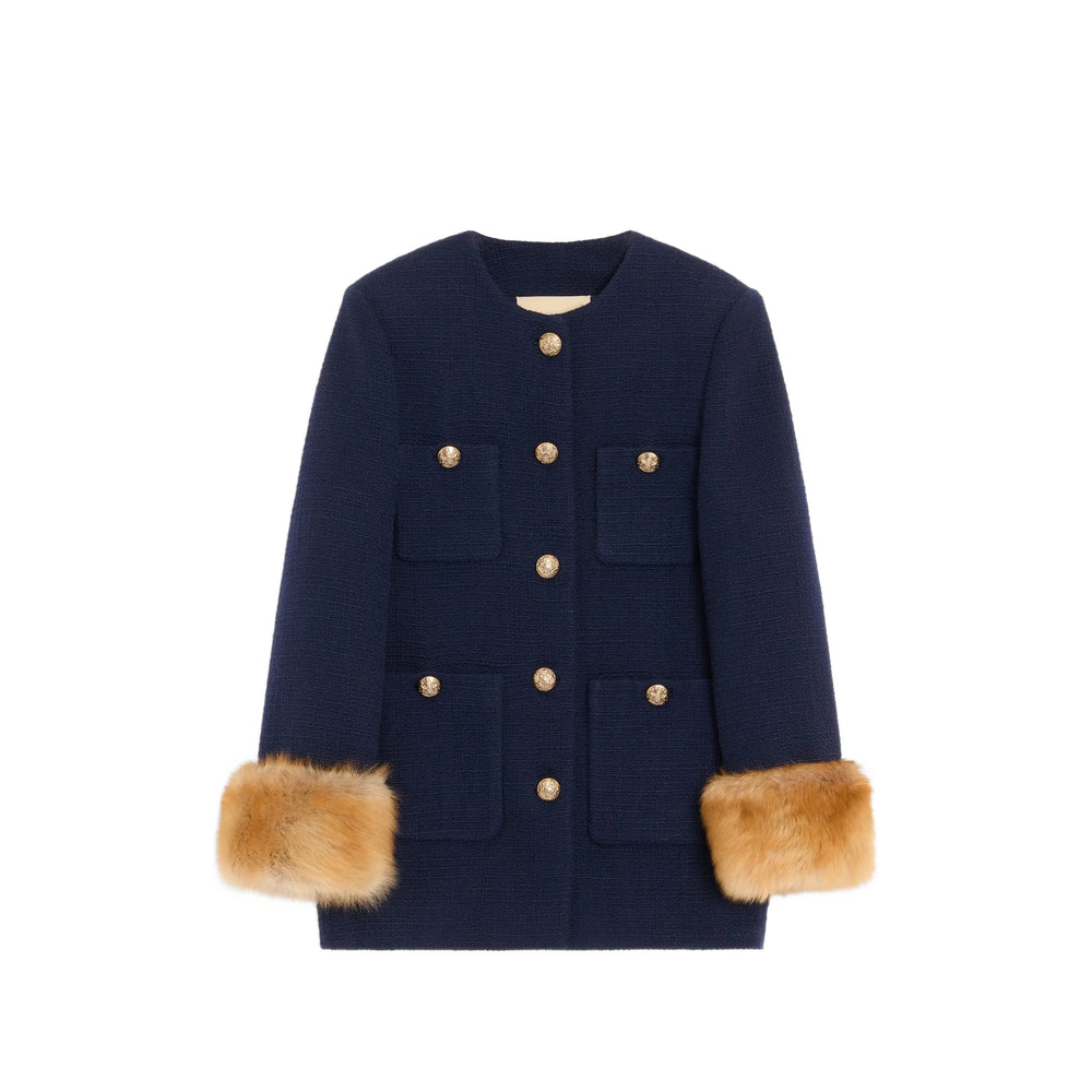 Valentino Blue Coats - Single Breasted Coats Women VALENTINO