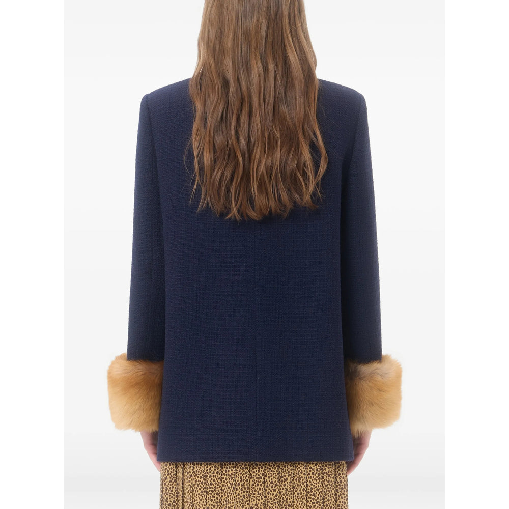Valentino Blue Coats - Single Breasted Coats Women VALENTINO
