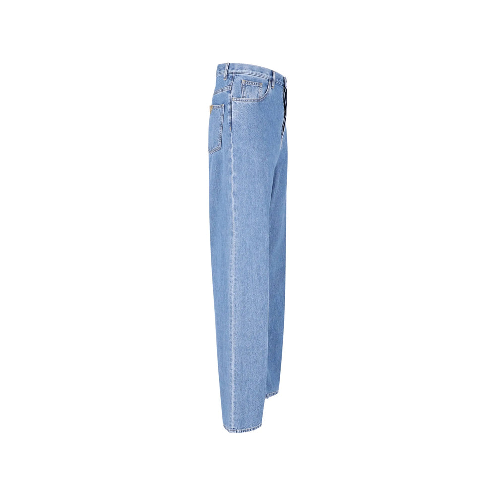 Valentino Blue Denim - Wide-Leg Jeans Men VALENTINO