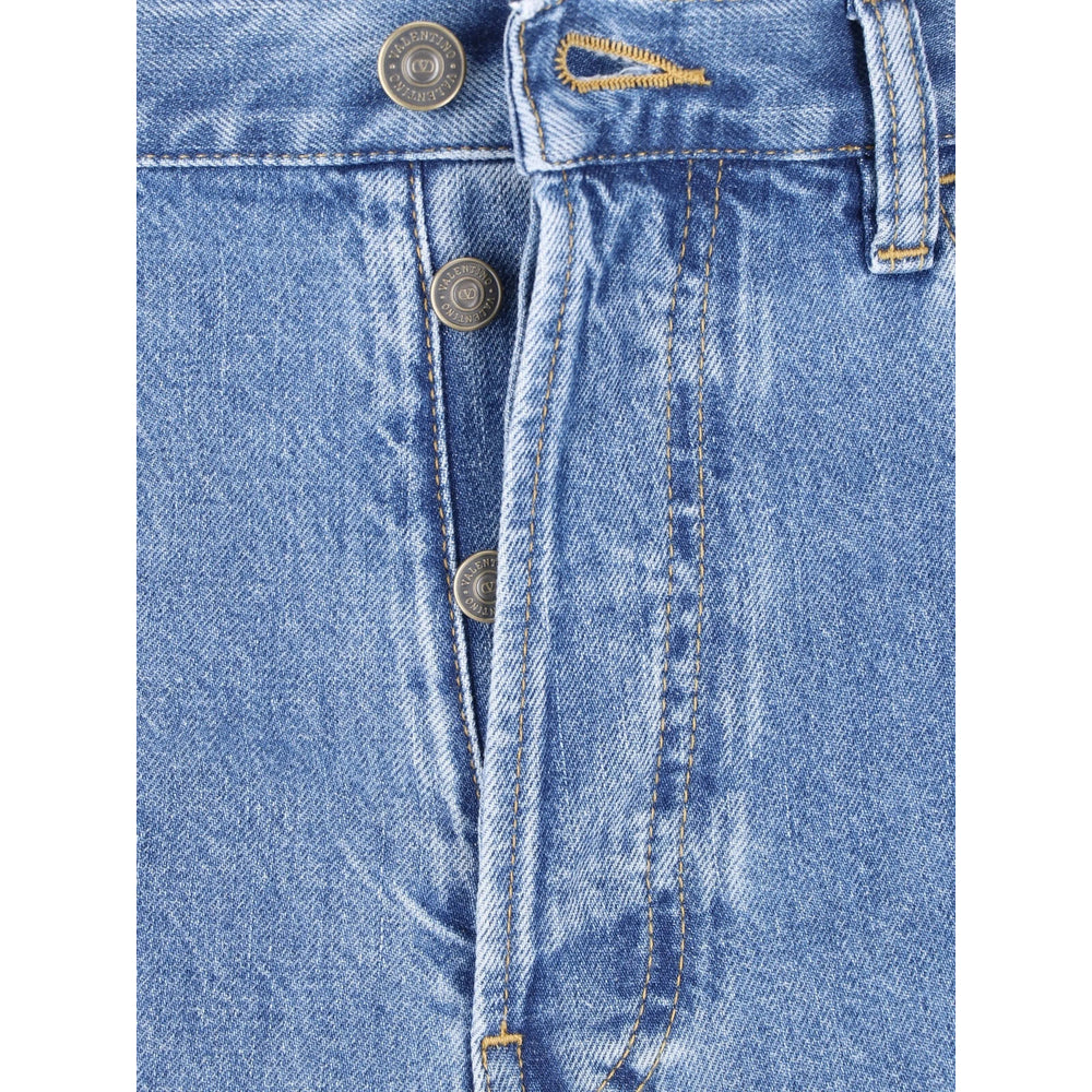 Valentino Blue Denim - Wide-Leg Jeans Men VALENTINO