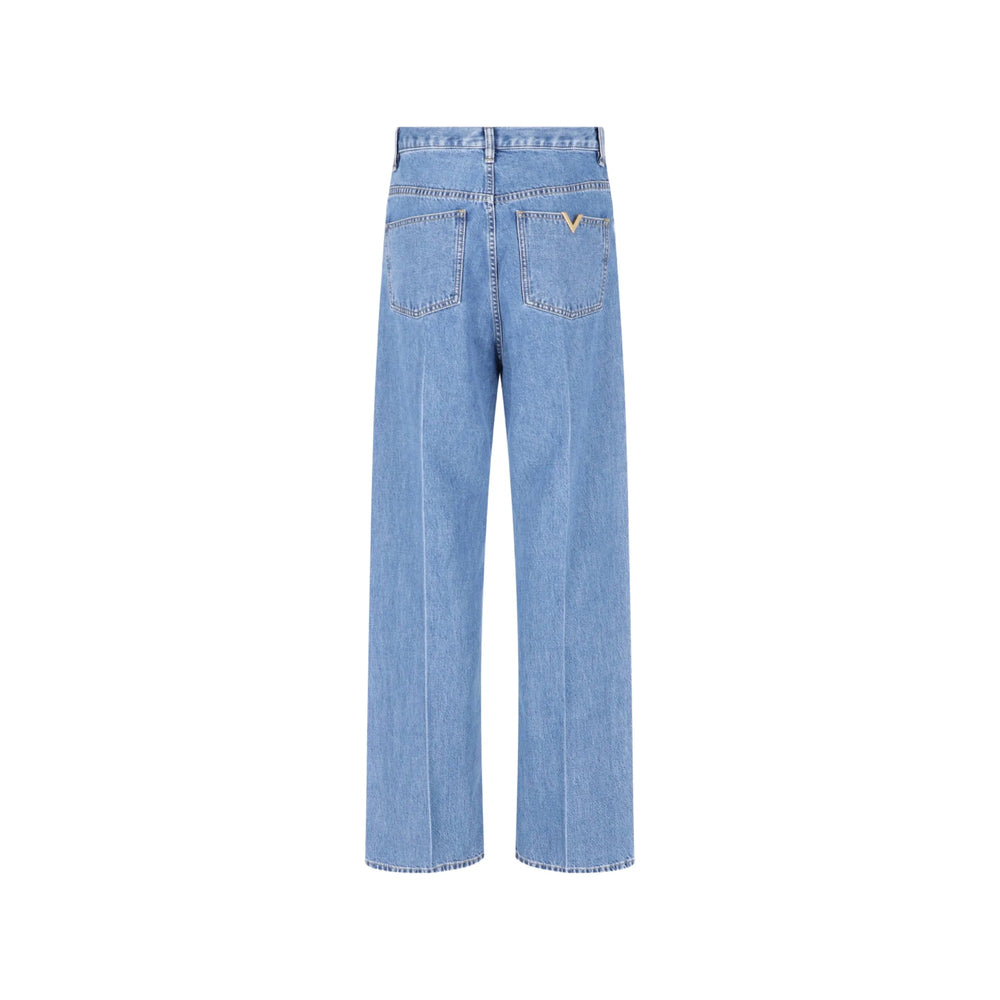 Valentino Blue Denim - Wide-Leg Jeans Men VALENTINO