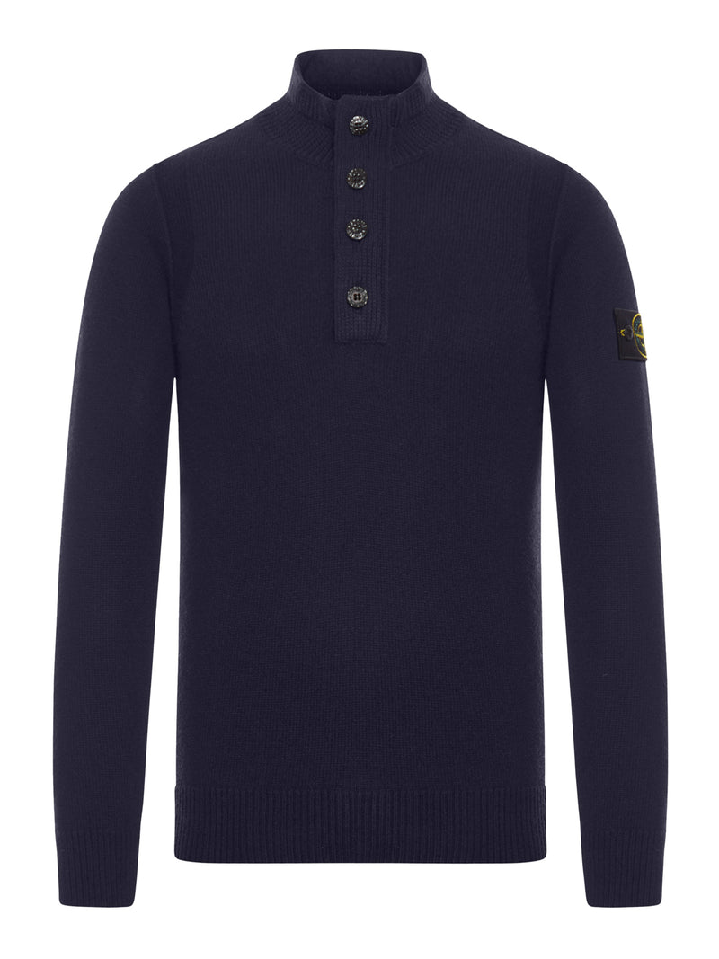 Stone Island Men Regular Fit Sweater With Short Zip And Fake Buttons STONE ISLAND