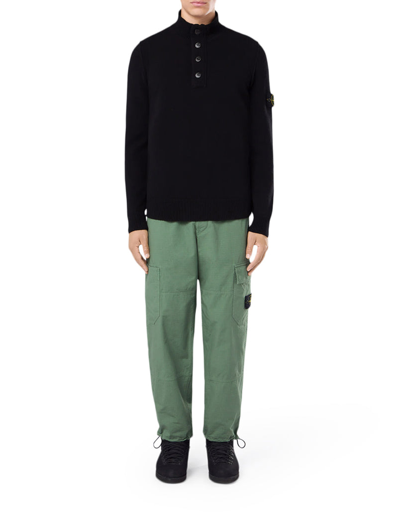 Stone Island Men Regular Fit Sweater With Short Zip And Fake Buttons STONE ISLAND