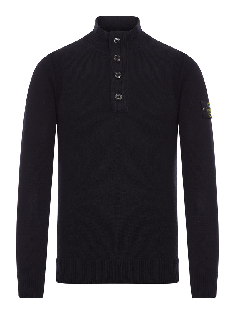 Stone Island Men Regular Fit Sweater With Short Zip And Fake Buttons STONE ISLAND