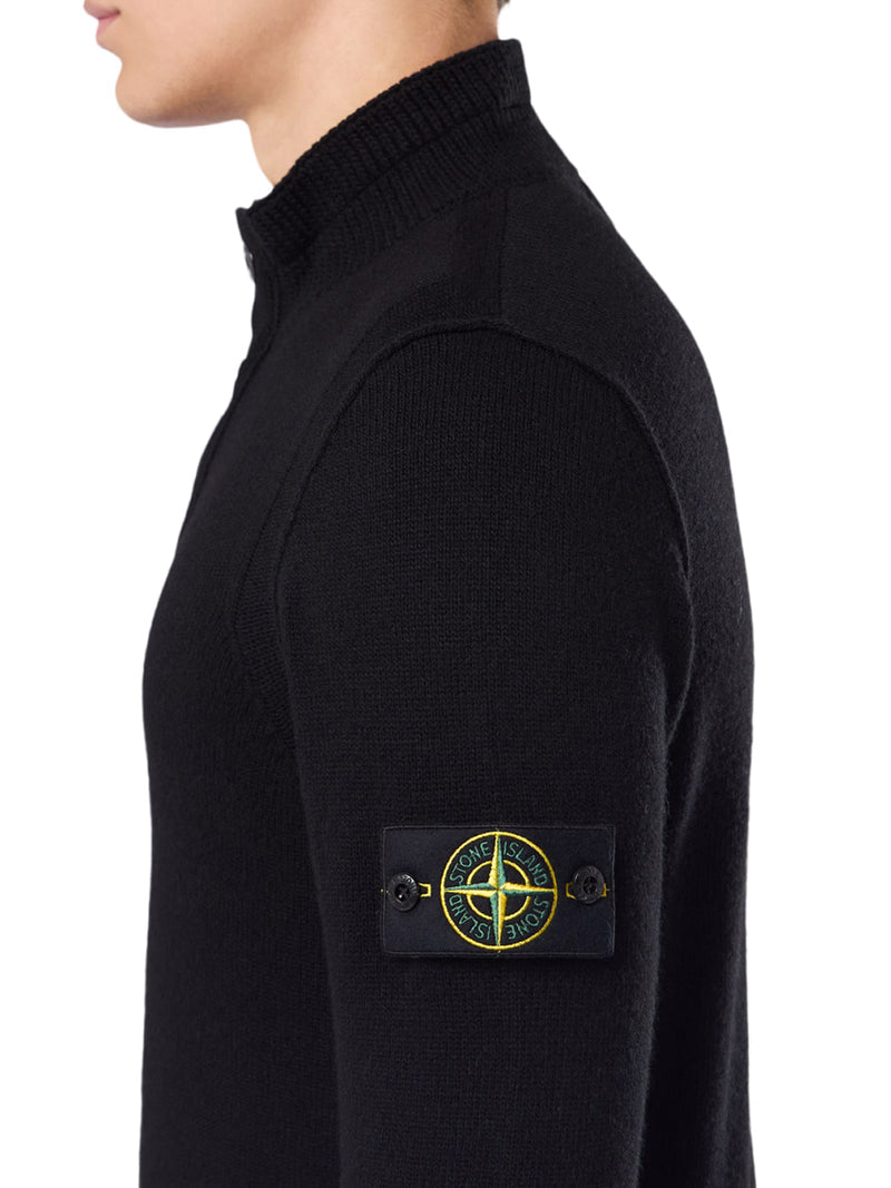 Stone Island Men Regular Fit Sweater With Short Zip And Fake Buttons STONE ISLAND
