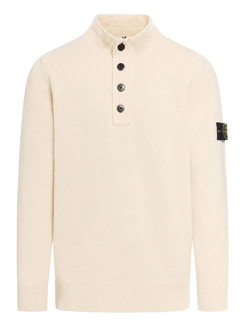 Stone Island Men Regular Fit Sweater With Short Zip And Fake Buttons STONE ISLAND