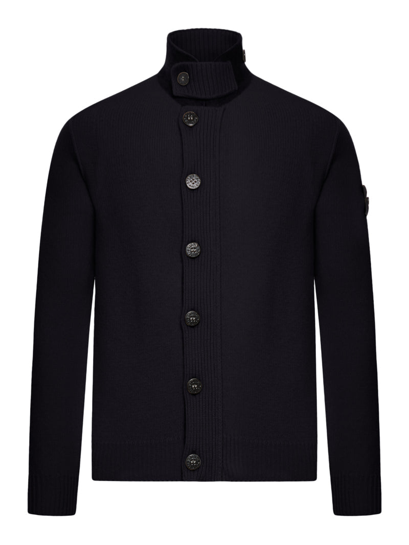 Stone Island Men Regular Fit Sweater With Zip And Button Fastening STONE ISLAND