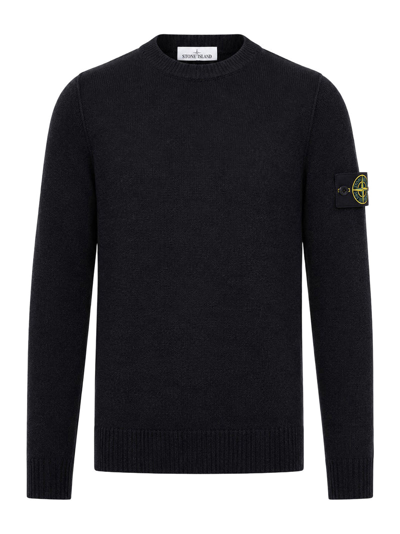 Stone Island Men Melange Effect Sweater With Compass Logo STONE ISLAND
