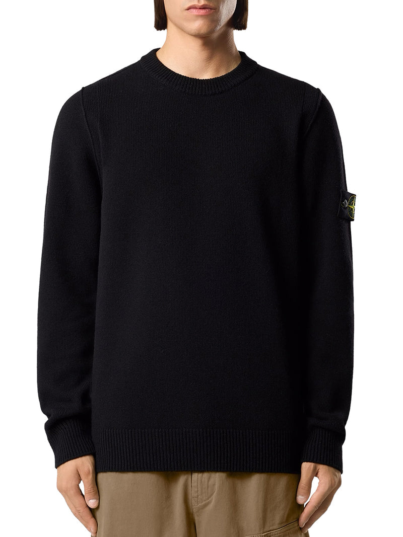 Stone Island Men Melange Effect Sweater With Compass Logo STONE ISLAND