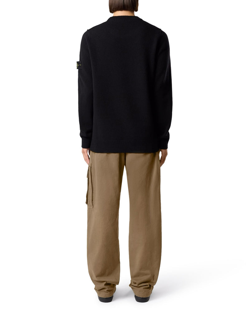 Stone Island Men Melange Effect Sweater With Compass Logo STONE ISLAND