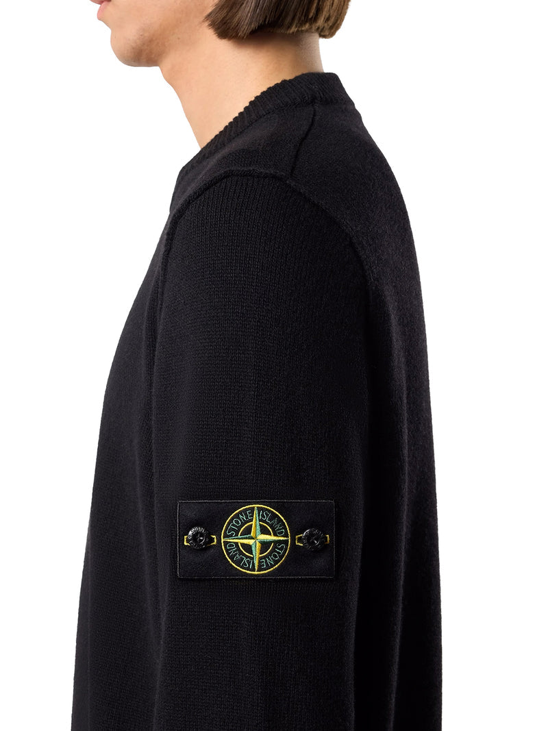 Stone Island Men Melange Effect Sweater With Compass Logo STONE ISLAND