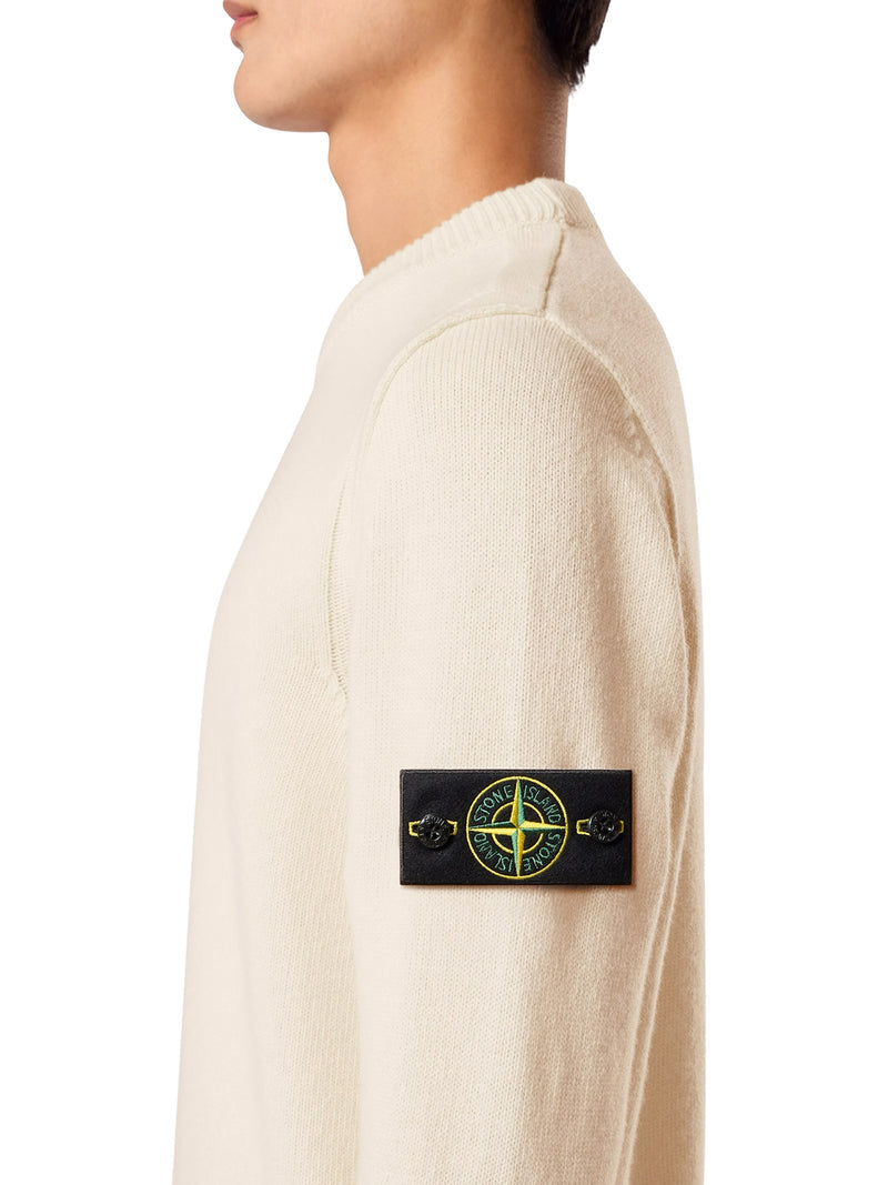 Stone Island Men Melange Effect Sweater With Compass Logo STONE ISLAND