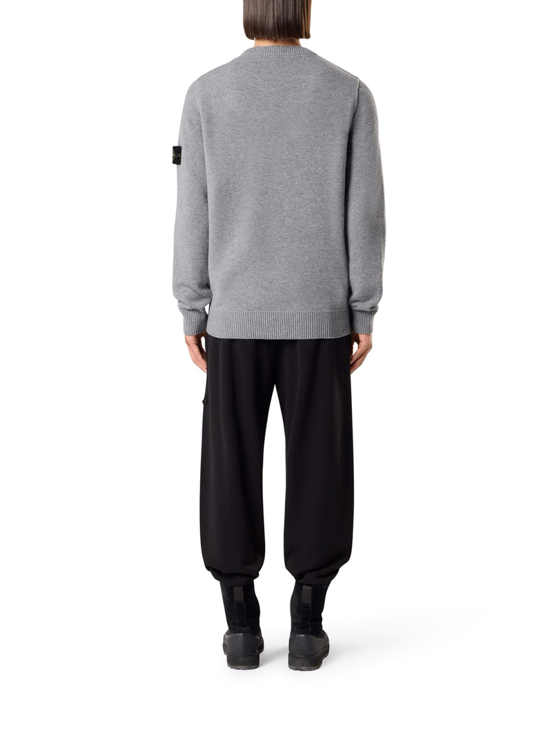 Stone Island Men Melange Effect Sweater With Compass Logo STONE ISLAND