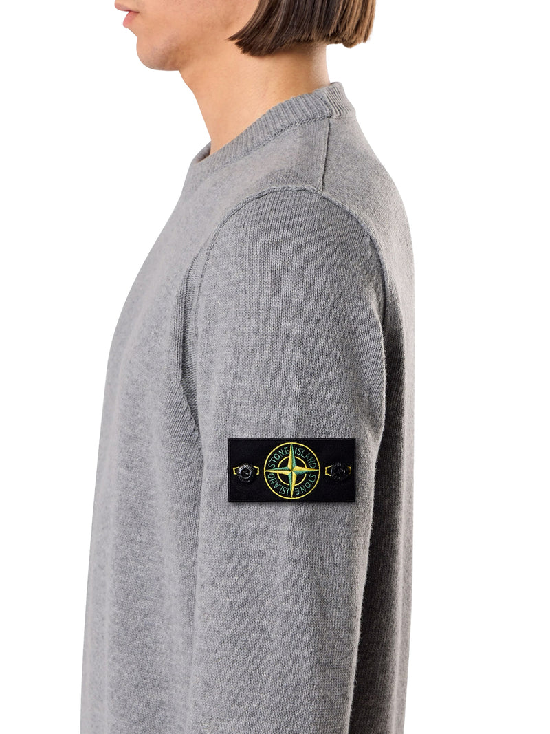 Stone Island Men Melange Effect Sweater With Compass Logo STONE ISLAND