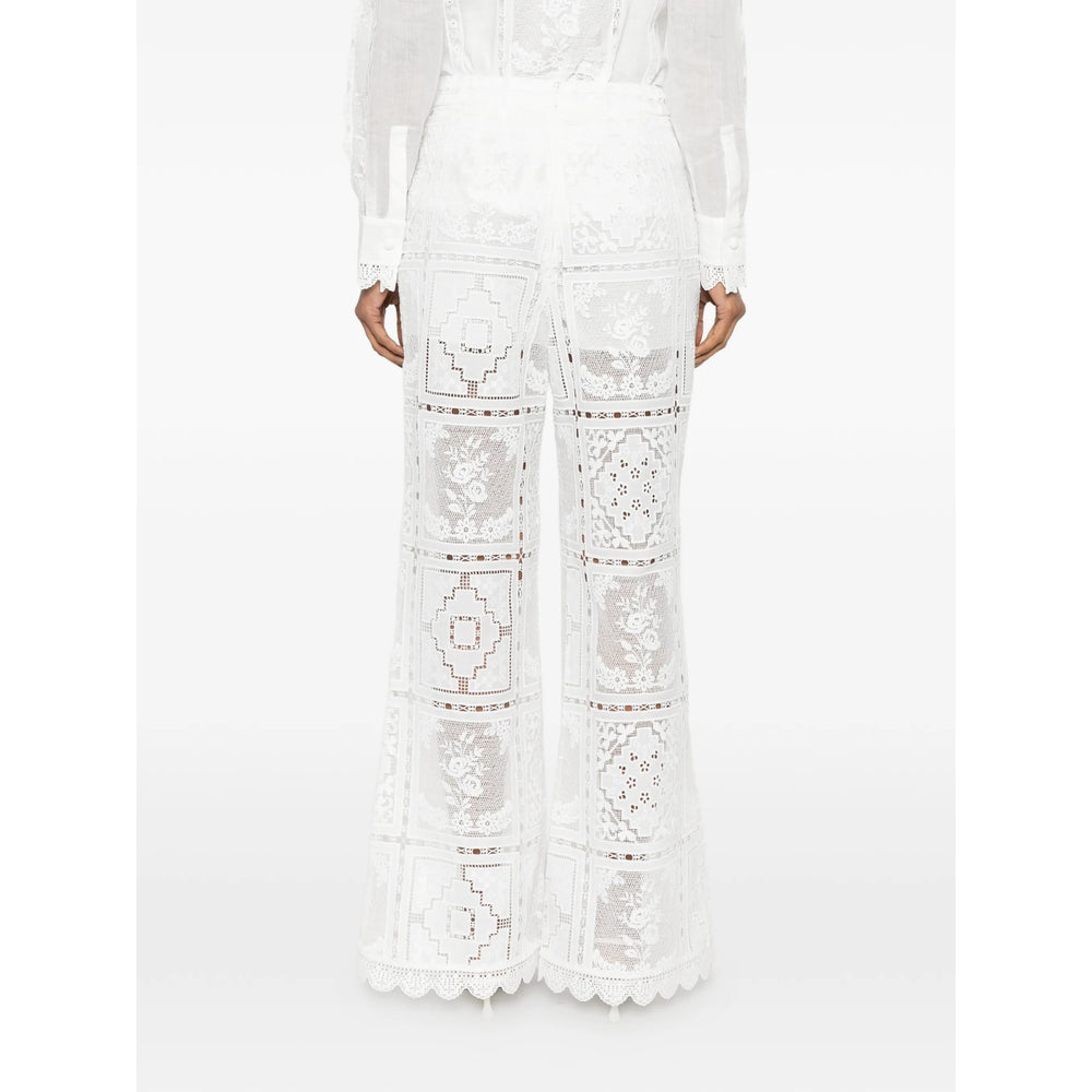 Zimmermann Neutrals Trousers - Palazzo Pants Women ZIMMERMANN
