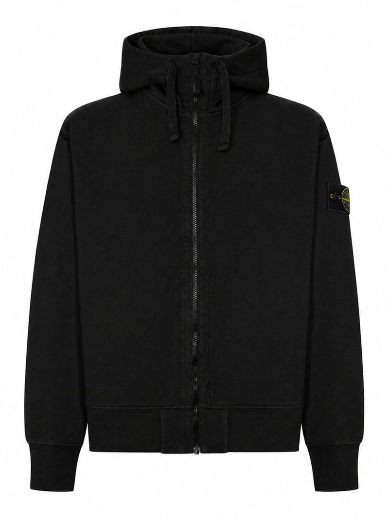 Stone Island Men Cotton Zip-Up Hoodie STONE ISLAND