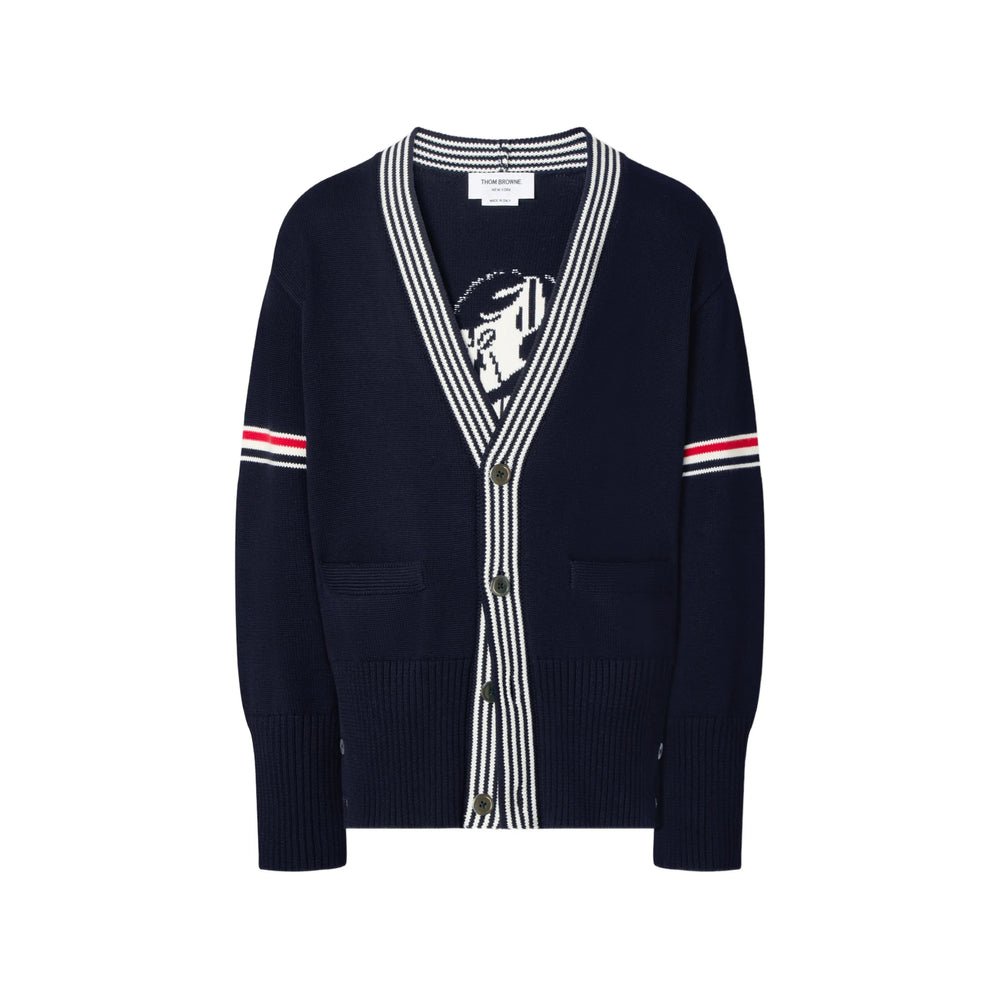 Thom Browne Blue Sweaters & Knitwear - Cardigans Men THOM BROWNE
