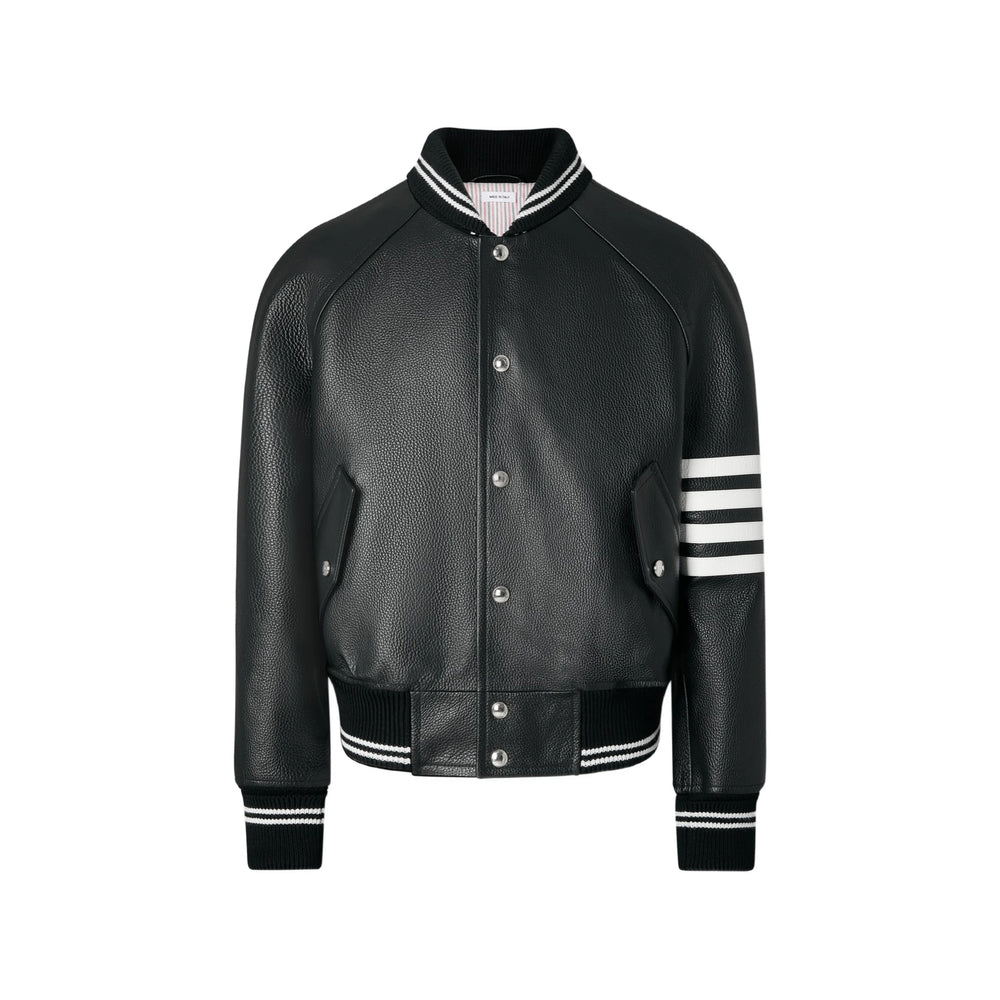 Thom Browne Black Jackets - Leather Jackets Men THOM BROWNE