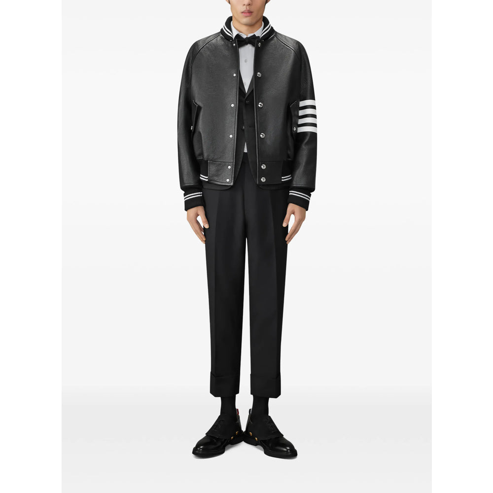 Thom Browne Black Jackets - Leather Jackets Men THOM BROWNE