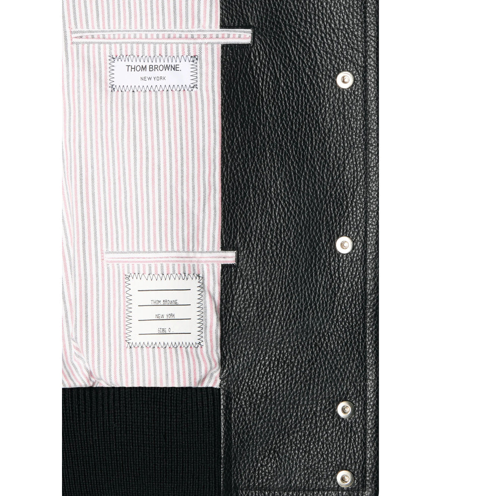 Thom Browne Black Jackets - Leather Jackets Men THOM BROWNE