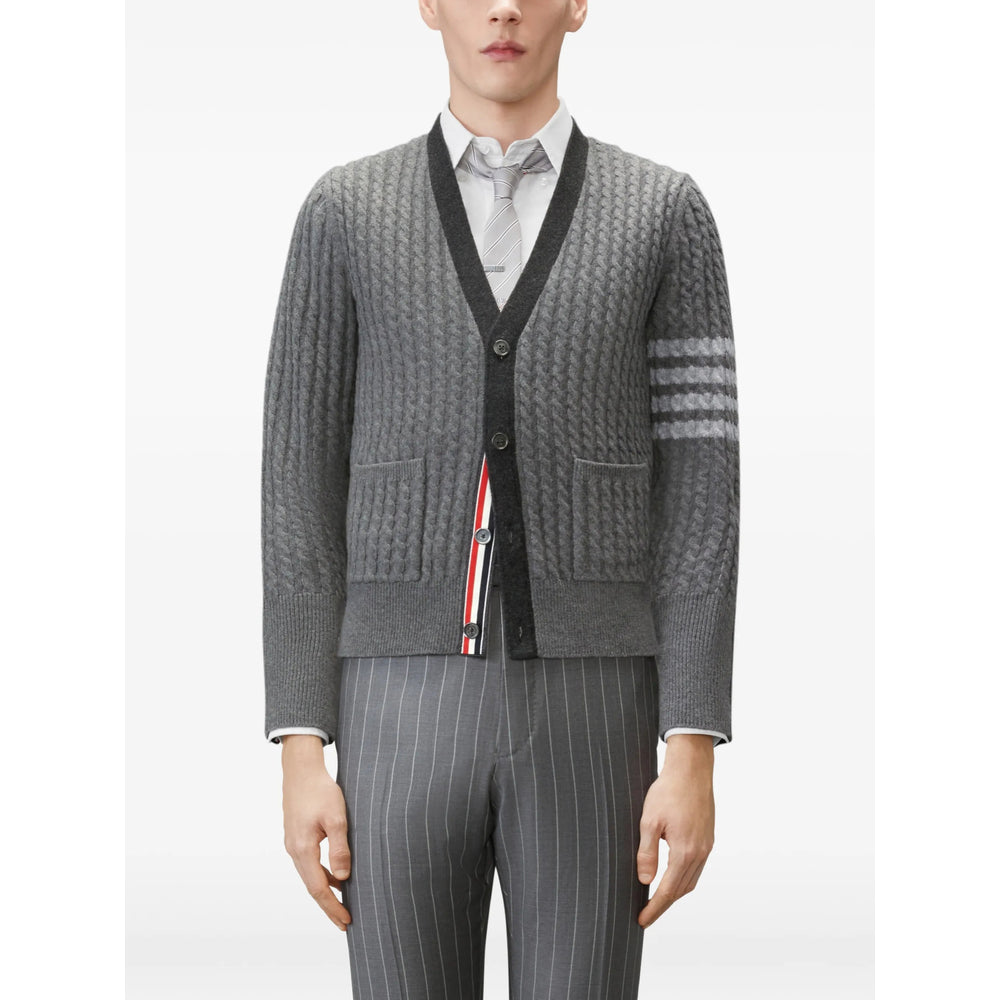 Thom Browne Grey Sweaters & Knitwear - Cardigans Men THOM BROWNE