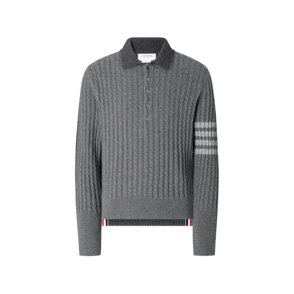 Thom Browne Grey Polo Shirts Men THOM BROWNE