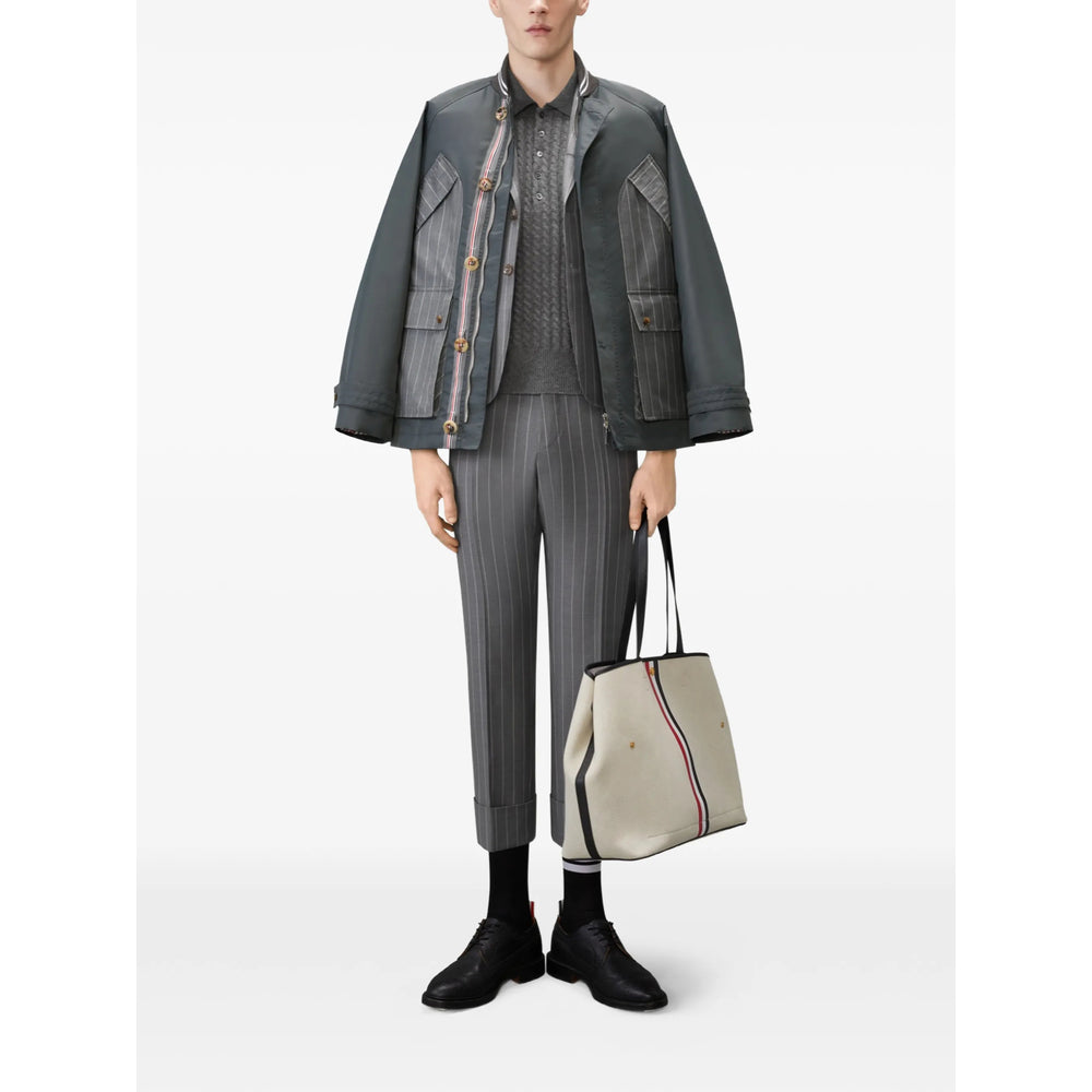 Thom Browne Grey Polo Shirts Men THOM BROWNE