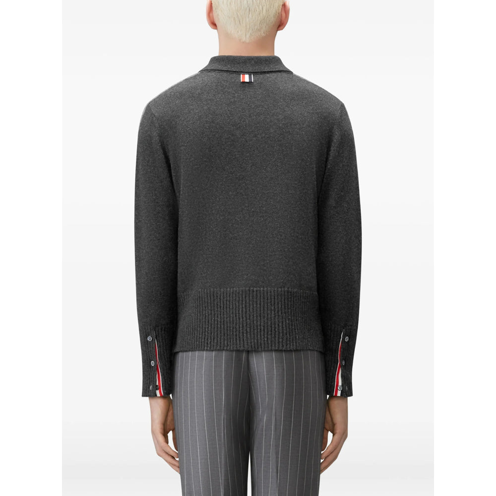 Thom Browne Grey Polo Shirts Men THOM BROWNE