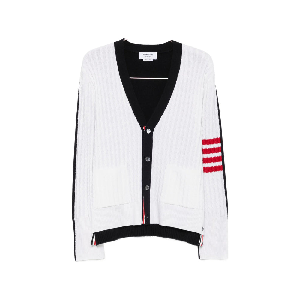 Thom Browne White Sweaters & Knitwear - Cardigans Men THOM BROWNE