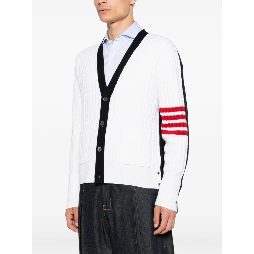 Thom Browne White Sweaters & Knitwear - Cardigans Men THOM BROWNE