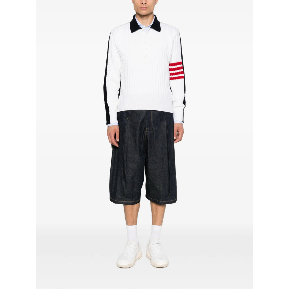 Thom Browne White Polo Shirts Men THOM BROWNE