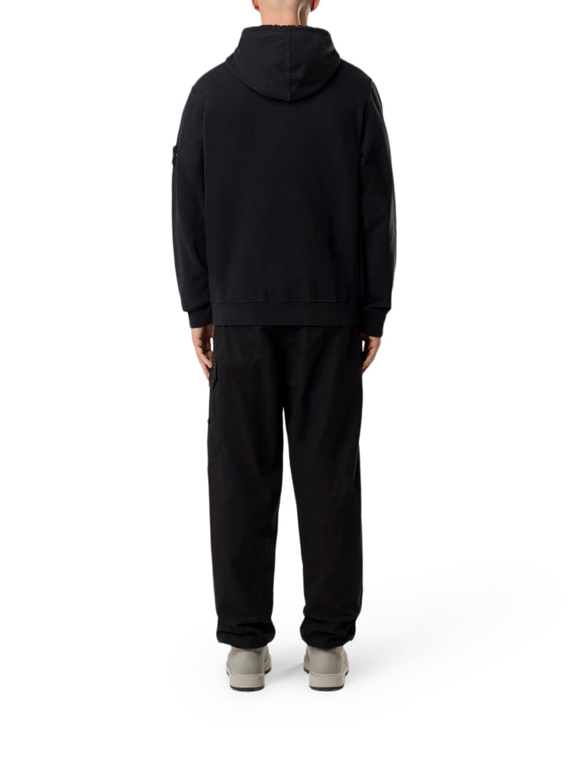 Stone Island Men Cotton Sweatshirt With Zip, Hood And Compass Logo STONE ISLAND