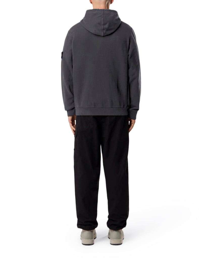 Stone Island Men Cotton Sweatshirt With Zip, Hood And Compass Logo STONE ISLAND