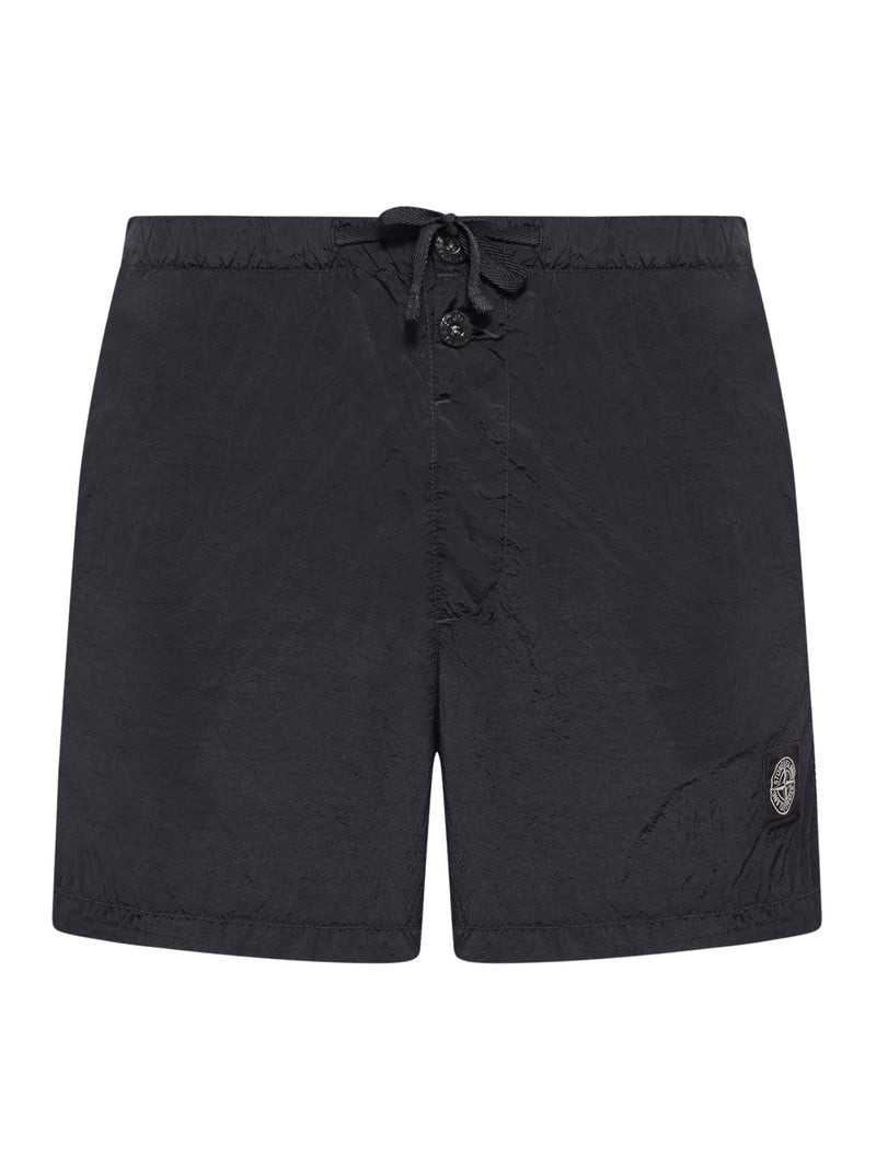 Stone Island Men Black Compass Logo Swimsuit STONE ISLAND